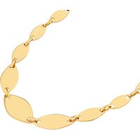 Olas d'Oro - 14K Yellow Gold Graduated Oval Link Bracelet with Pear-Shaped Lobster Clasp - 3.14g Average Weight