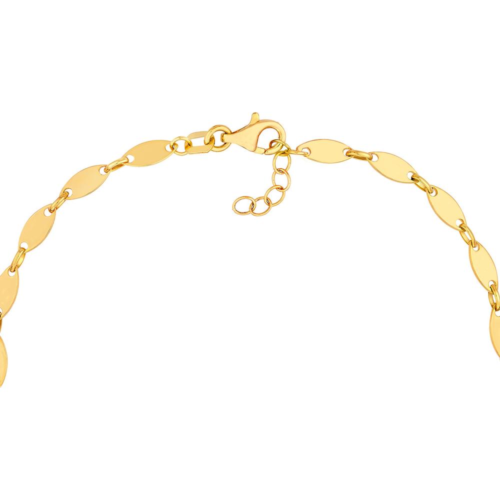 Olas d'Oro - 14K Yellow Gold Graduated Oval Link Bracelet with Pear-Shaped Lobster Clasp - 3.14g Average Weight