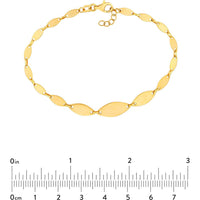 Olas d'Oro - 14K Yellow Gold Graduated Oval Link Bracelet with Pear-Shaped Lobster Clasp - 3.14g Average Weight