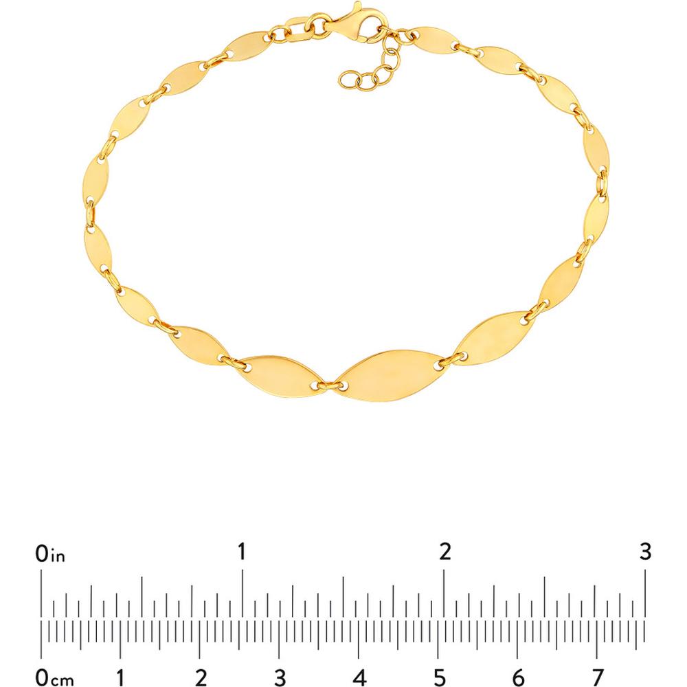 Olas d'Oro - 14K Yellow Gold Graduated Oval Link Bracelet with Pear-Shaped Lobster Clasp - 3.14g Average Weight