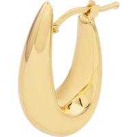 Olas d'Oro - 14K Yellow Gold Graduated Oval Puff Mini Hoop Earrings