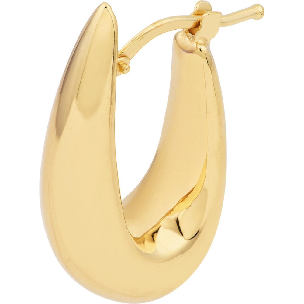 Olas d'Oro - 14K Yellow Gold Graduated Oval Puff Mini Hoop Earrings