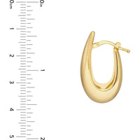 Olas d'Oro - 14K Yellow Gold Graduated Oval Puff Mini Hoop Earrings