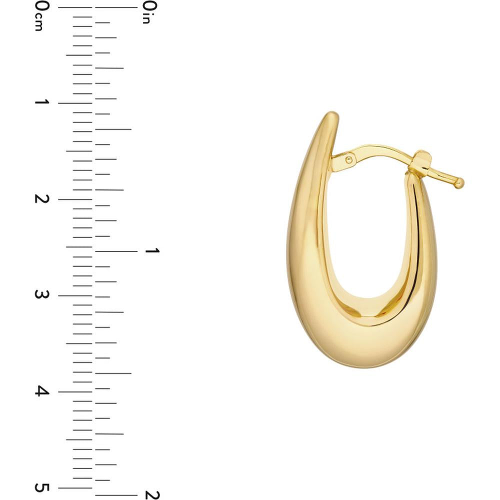 Olas d'Oro - 14K Yellow Gold Graduated Oval Puff Mini Hoop Earrings