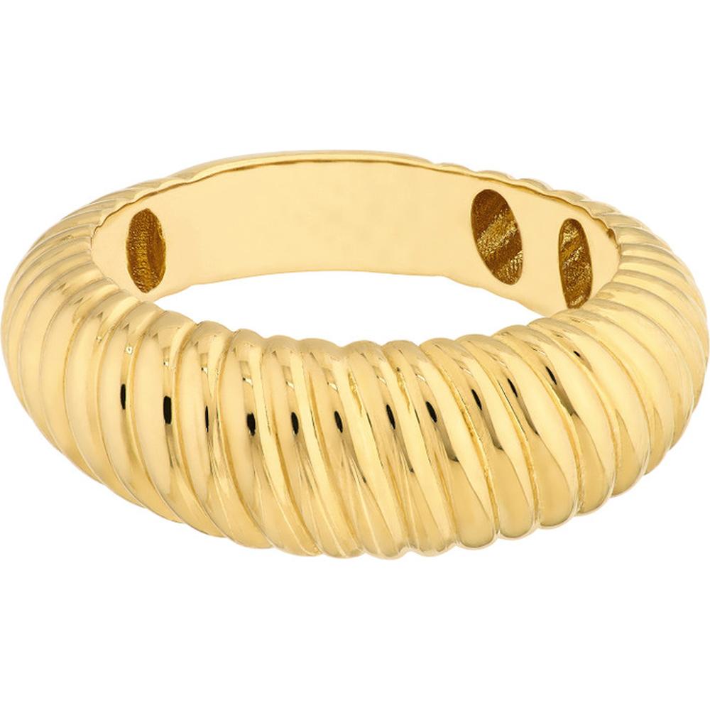 Olas d'Oro - 14K Yellow Gold Graduated Ribbed Polished Ring - Size 7