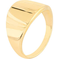 Olas d'Oro - 14K Yellow Gold Graduated Signet Ring - Size 8