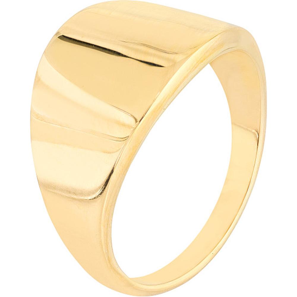 Olas d'Oro - 14K Yellow Gold Graduated Signet Ring - Size 8