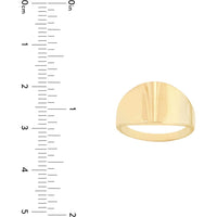 Olas d'Oro - 14K Yellow Gold Graduated Signet Ring - Size 8