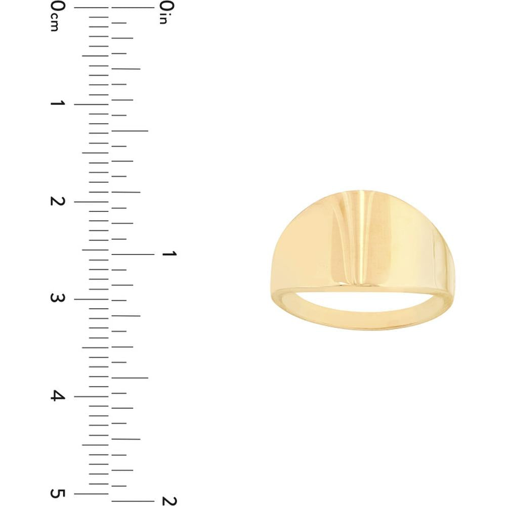 Olas d'Oro - 14K Yellow Gold Graduated Signet Ring - Size 8