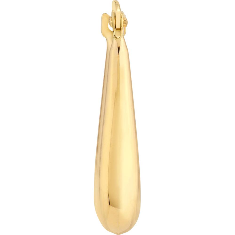 Olas d'Oro - 14K Yellow Gold Graduated Square Puff Hoop Earrings - 2.64g Total Weight
