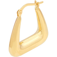 Olas d'Oro - 14K Yellow Gold Graduated Square Puff Hoop Earrings - 2.64g Total Weight