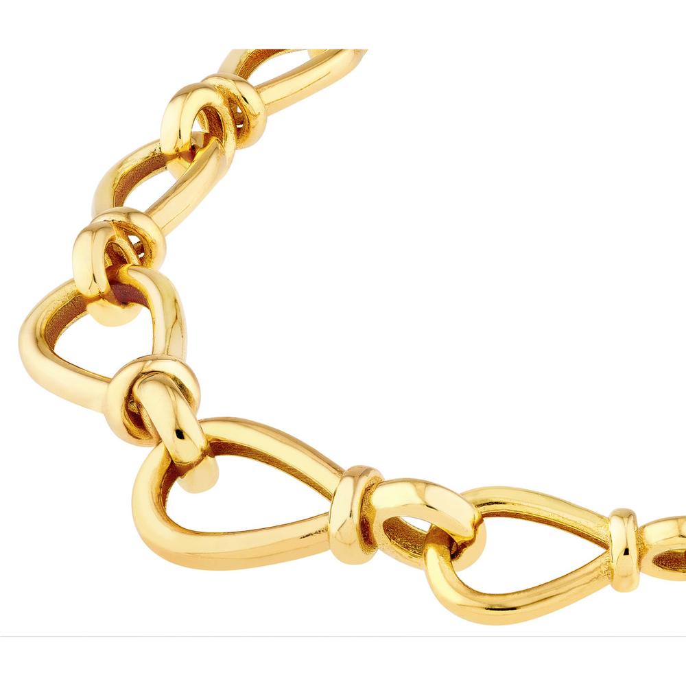 Olas d'Oro - 14K Yellow Gold Graduated Teardrop Link Bracelet with Pear Shape Lobster Clasp