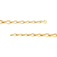 Olas d'Oro - 14K Yellow Gold Graduated Teardrop Link Bracelet with Pear Shape Lobster Clasp