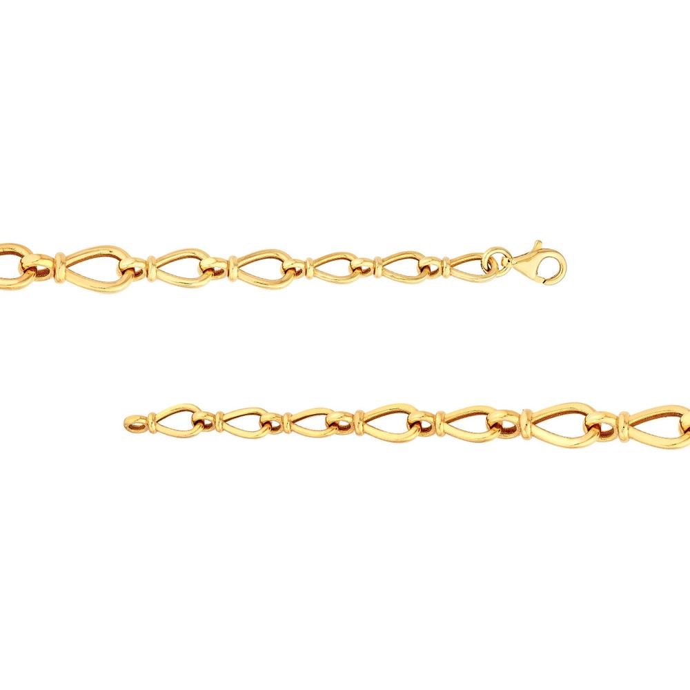 Olas d'Oro - 14K Yellow Gold Graduated Teardrop Link Bracelet with Pear Shape Lobster Clasp
