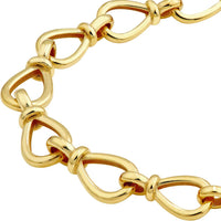 Olas d'Oro - 14K Yellow Gold Graduated Teardrop Link Necklace - 20.36g