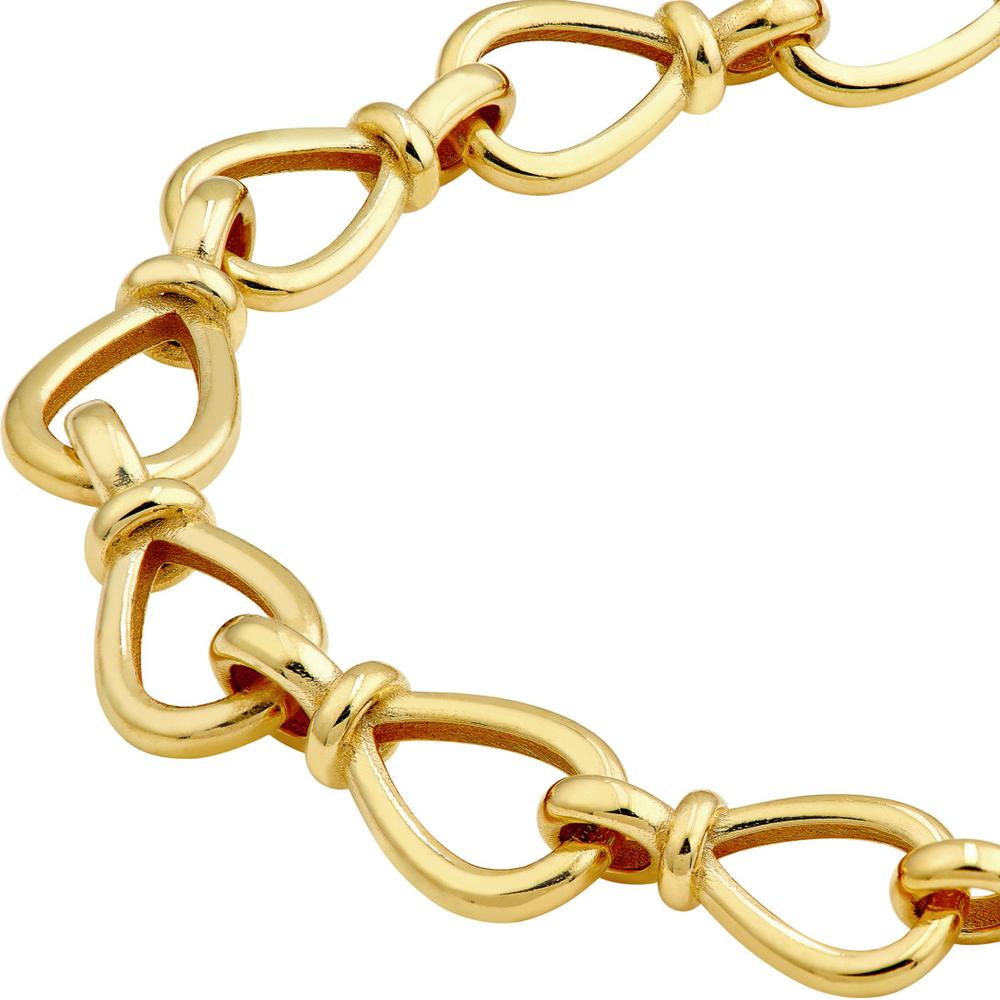 Olas d'Oro - 14K Yellow Gold Graduated Teardrop Link Necklace - 20.36g