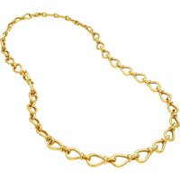 Olas d'Oro - 14K Yellow Gold Graduated Teardrop Link Necklace - 20.36g