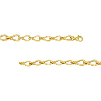 Olas d'Oro - 14K Yellow Gold Graduated Teardrop Link Necklace - 20.36g