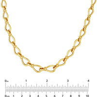 Olas d'Oro - 14K Yellow Gold Graduated Teardrop Link Necklace - 20.36g
