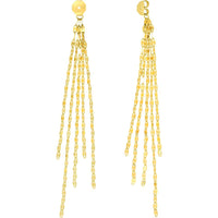 Olas d'Oro - 14K Yellow Gold Hammered Forzentina Chain Earring Extensions - 1.35g Total Weight