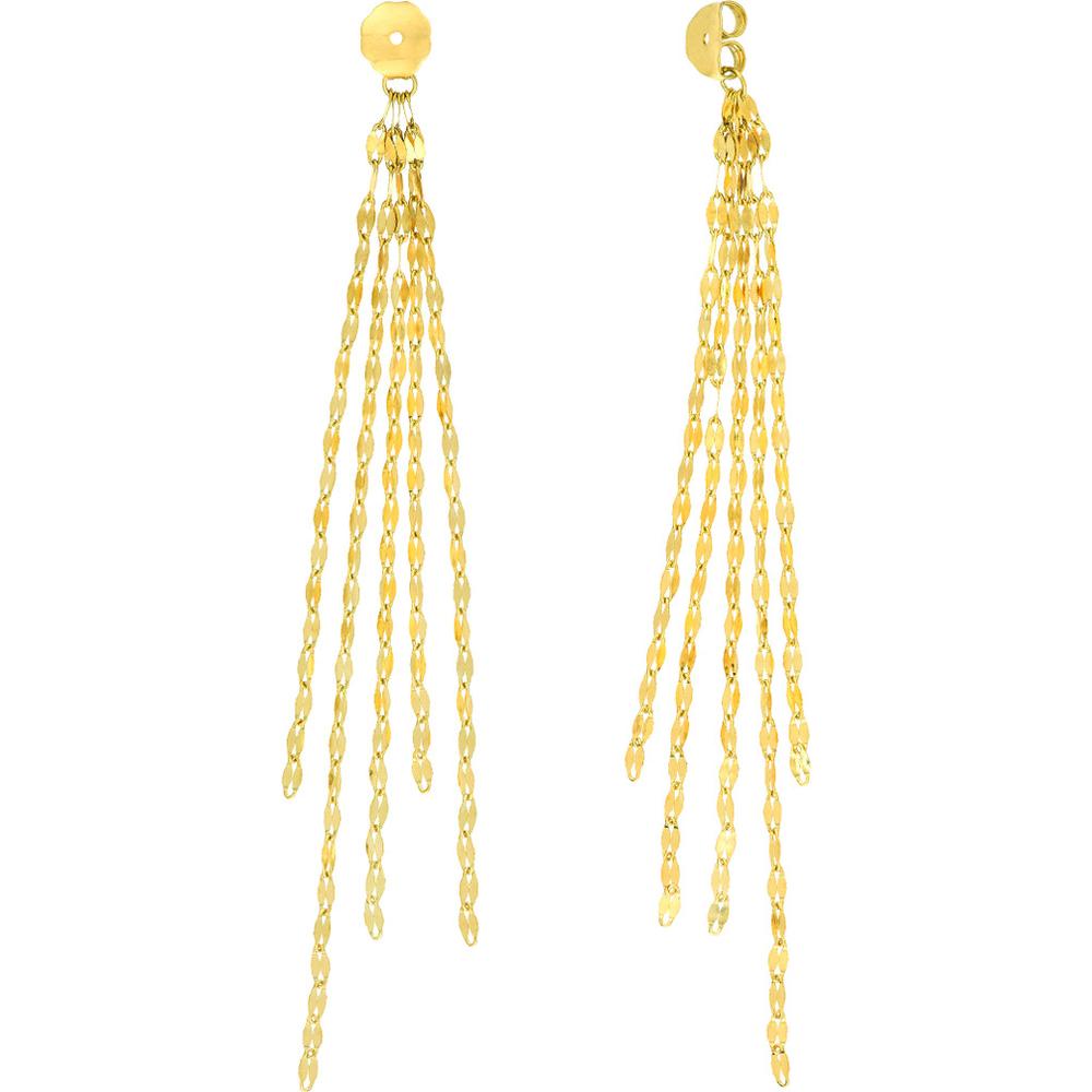 Olas d'Oro - 14K Yellow Gold Hammered Forzentina Chain Earring Extensions - 1.35g Total Weight