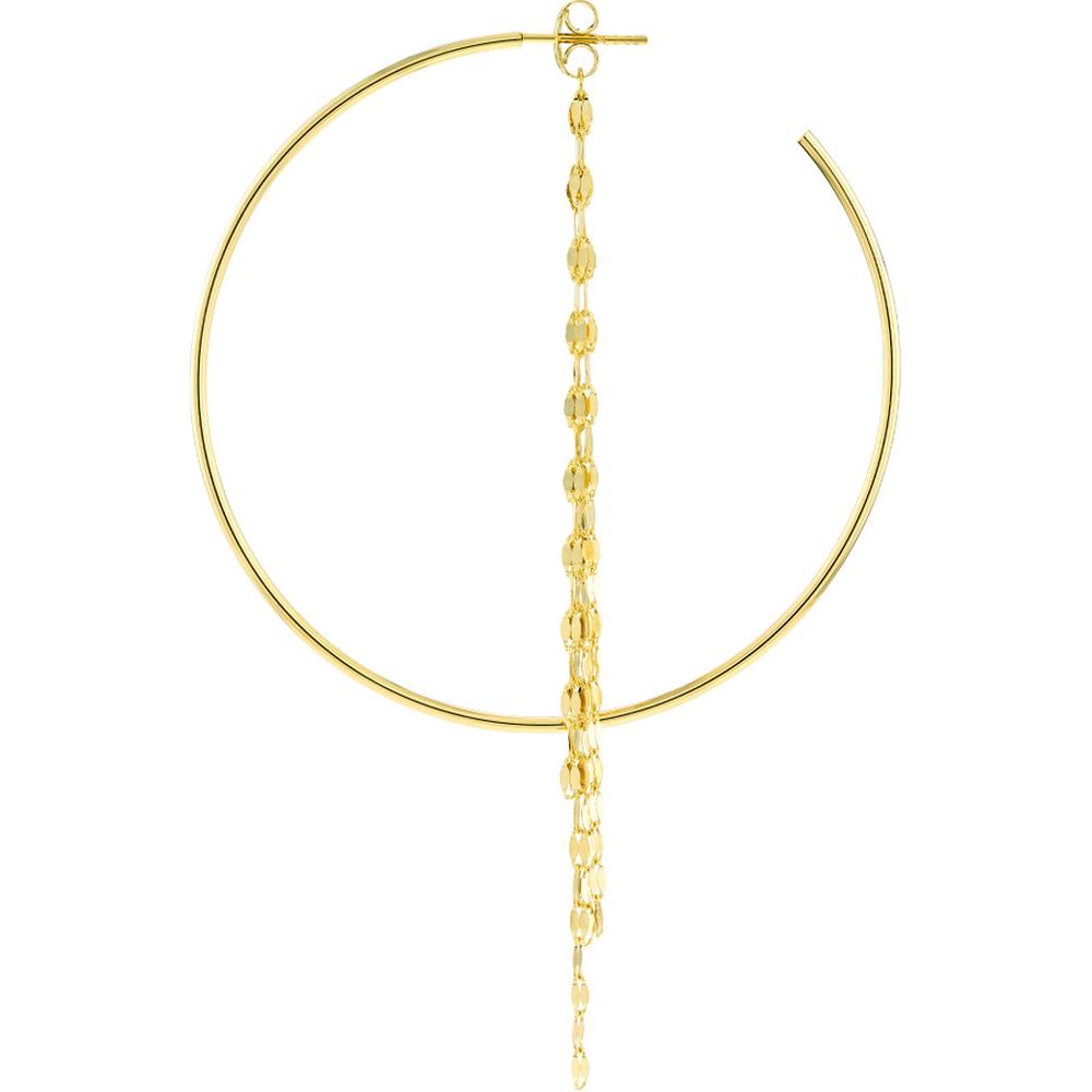 Olas d'Oro - 14K Yellow Gold Hammered Forzentina Chain Earring Extensions - 1.35g Total Weight