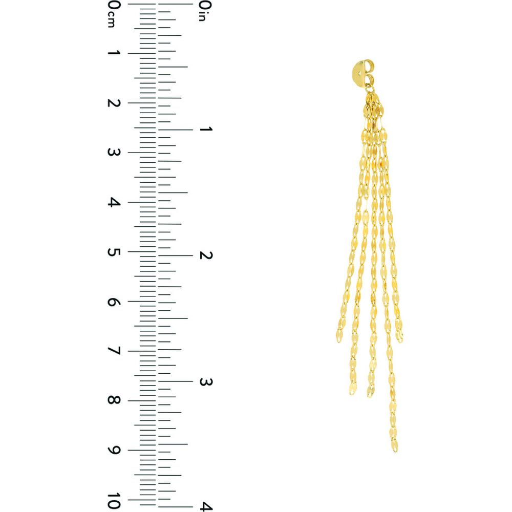 Olas d'Oro - 14K Yellow Gold Hammered Forzentina Chain Earring Extensions - 1.35g Total Weight