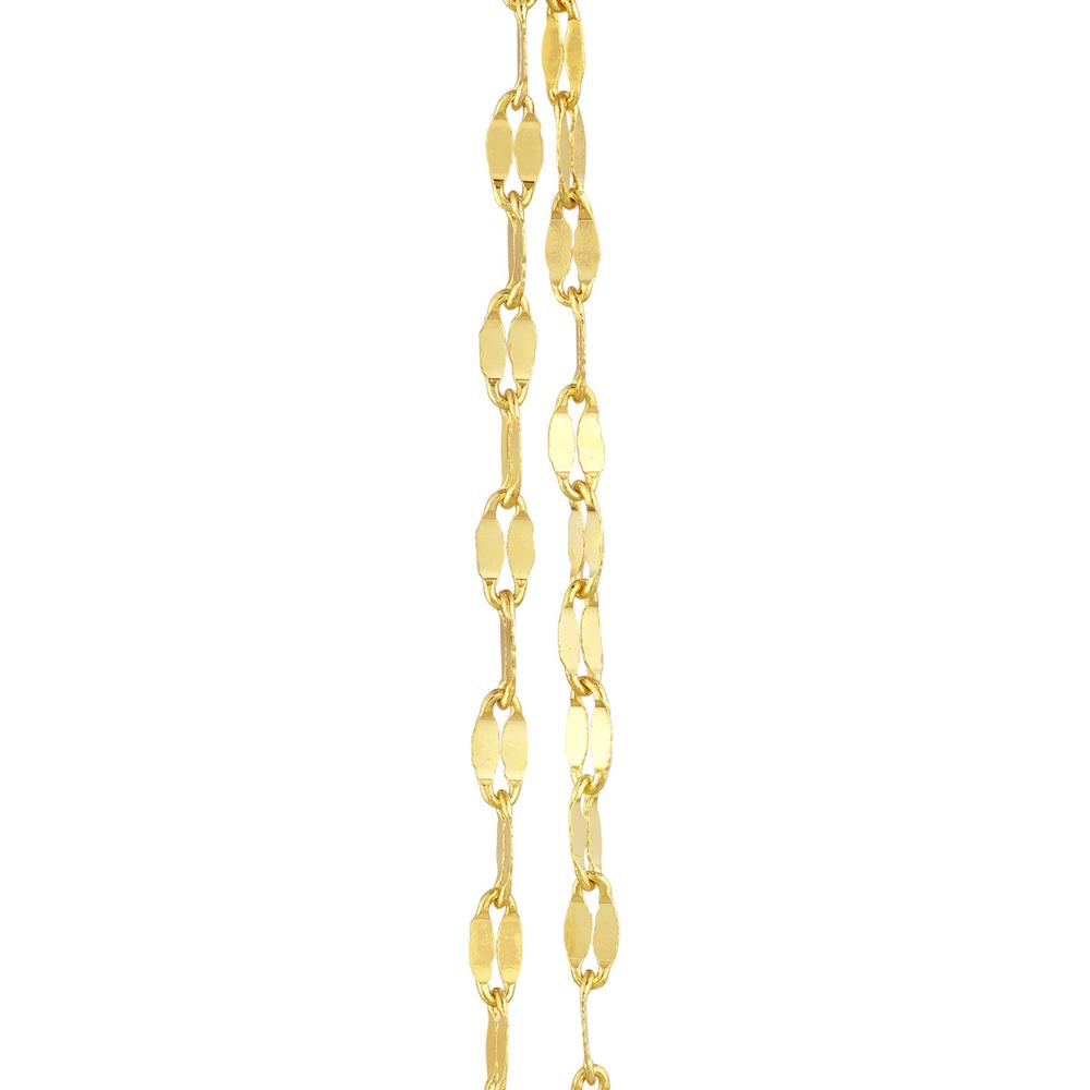 Olas d'Oro - 14K Yellow Gold Hammered Forzentina Dangle Earrings with Bead Detailing