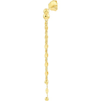 Olas d'Oro - 14K Yellow Gold Hammered Forzentina Dangle Earrings with Bead Detailing