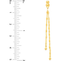 Olas d'Oro - 14K Yellow Gold Hammered Forzentina Dangle Earrings with Bead Detailing
