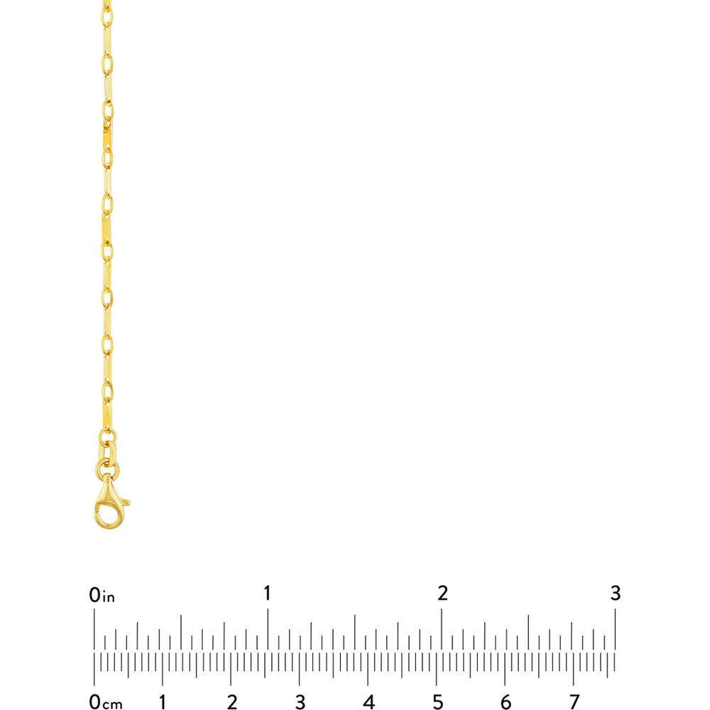 Olas d'Oro - 14K Yellow Gold Handmade Flat Link Chain Bracelet - 7.50 Inches - Elegant Minimalist Design