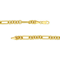 Olas d'Oro - 14K Yellow Gold Handmade Textured Oval Rolo Necklace