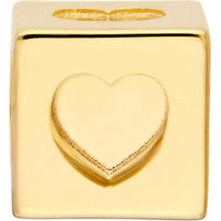 Olas d'Oro - 14K Yellow Gold Heart Cube Charm by  - Modern Chic Design
