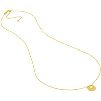 Olas d'Oro - 14K Yellow Gold Heart Cutout Love Mini Disc Adjustable Necklace
