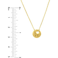 Olas d'Oro - 14K Yellow Gold Heart Cutout Love Mini Disc Adjustable Necklace