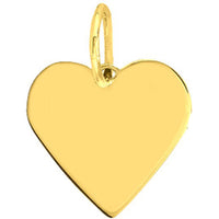 Olas d'Oro - 14K Yellow Gold Heart Engravable Pendant Charm - 1.10g