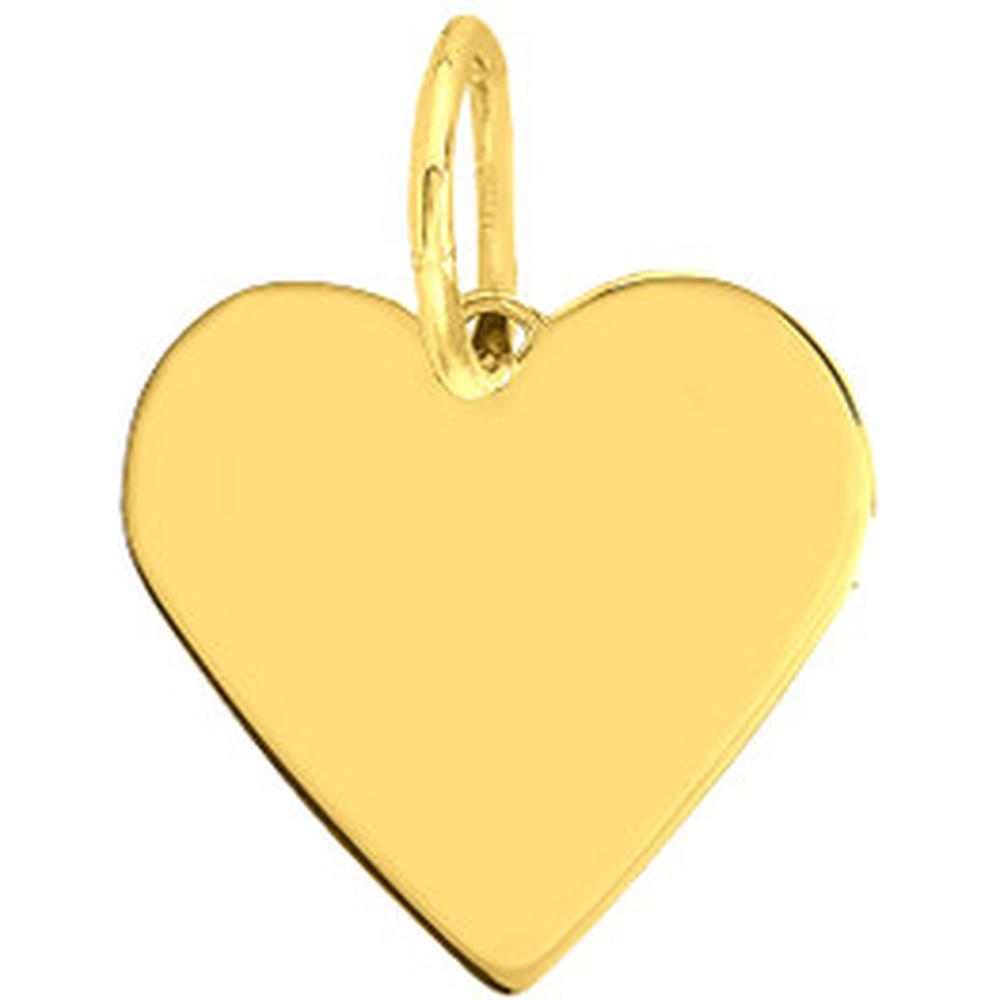Olas d'Oro - 14K Yellow Gold Heart Engravable Pendant Charm - 1.10g