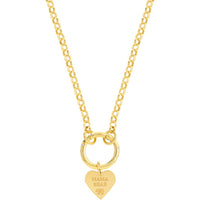 Olas d'Oro - 14K Yellow Gold Heart Engravable Pendant Charm - 1.10g