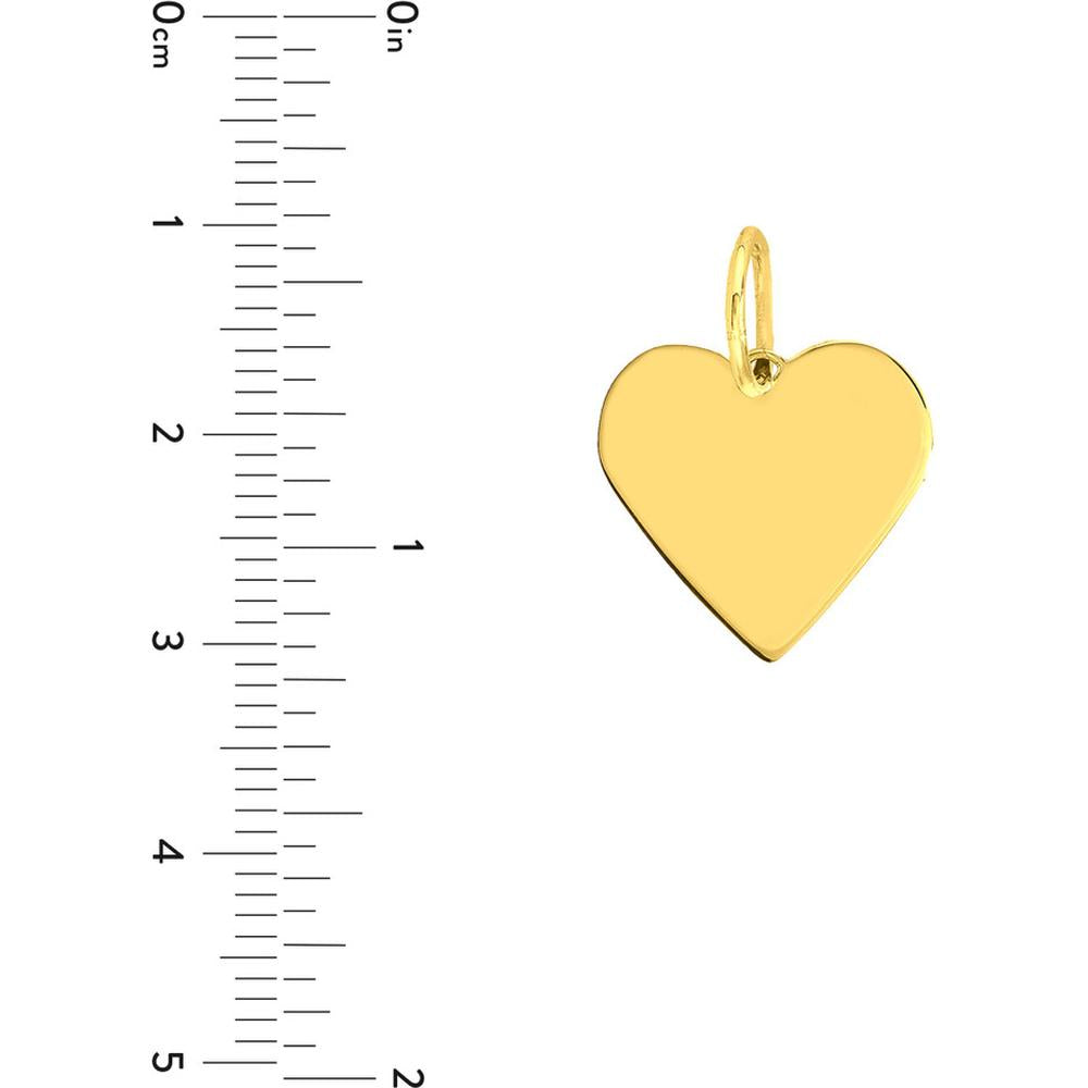 Olas d'Oro - 14K Yellow Gold Heart Engravable Pendant Charm - 1.10g