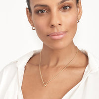 Olas d'Oro - 14K Yellow Gold Heart Faux Carabiner on Rolo Chain Necklace