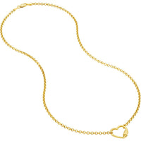 Olas d'Oro - 14K Yellow Gold Heart Faux Carabiner on Rolo Chain Necklace