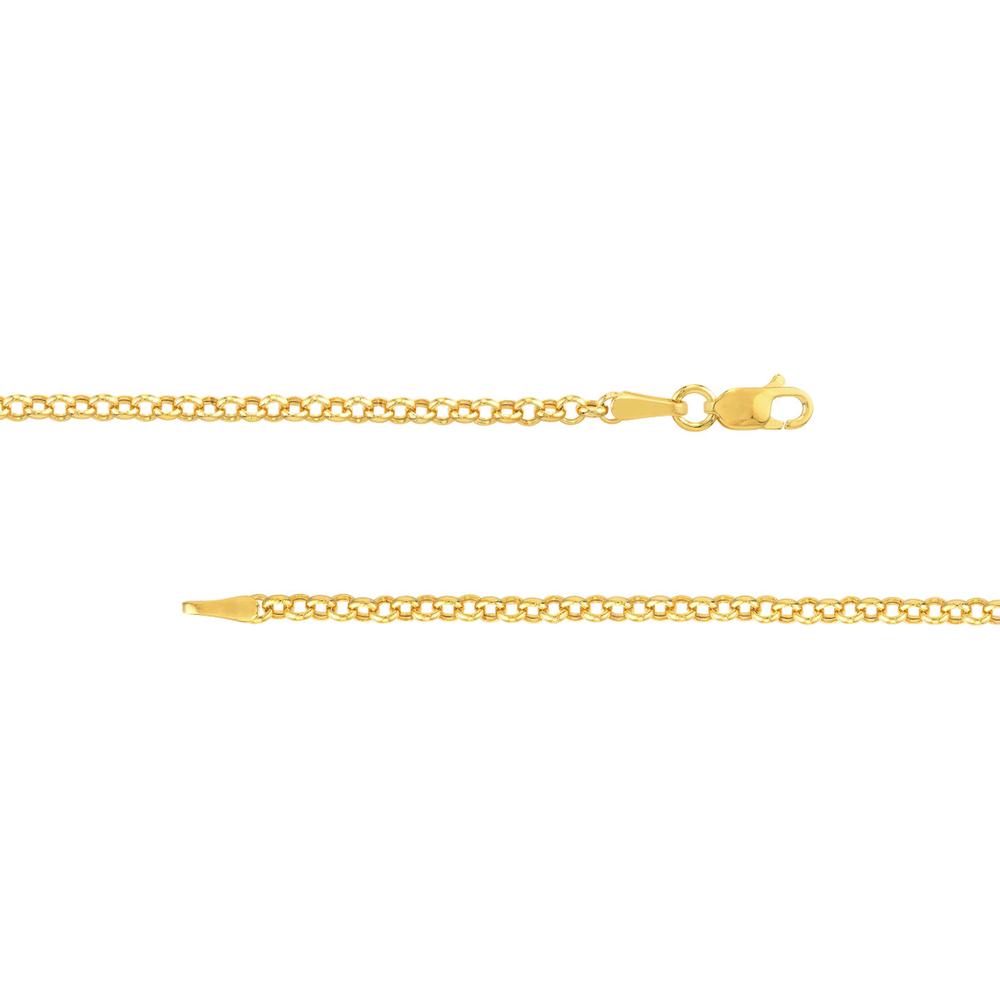 Olas d'Oro - 14K Yellow Gold Heart Faux Carabiner on Rolo Chain Necklace