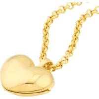 Olas d'Oro - 14K Yellow Gold Heart Locket Pendant - 5.50g