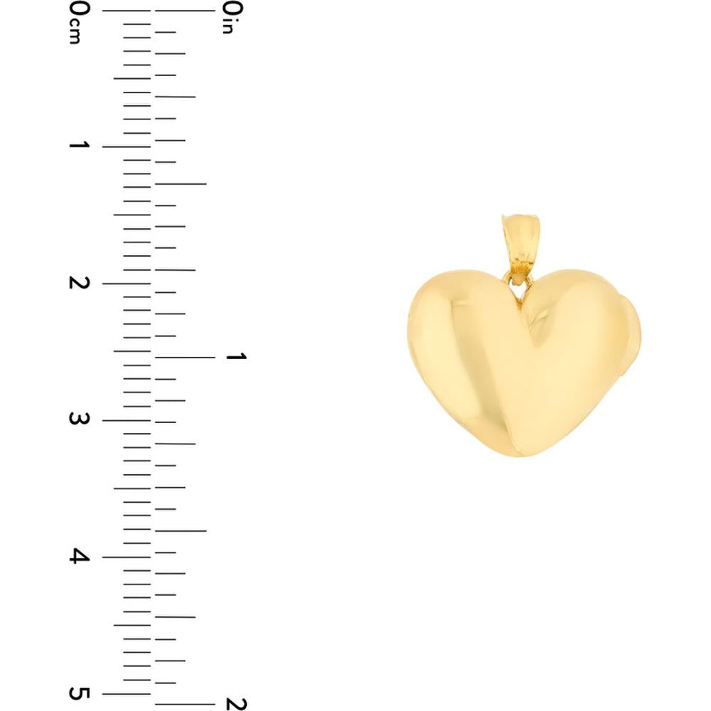 Olas d'Oro - 14K Yellow Gold Heart Locket Pendant - 5.50g