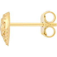 Olas d'Oro - 14K Yellow Gold Heart Pattern Stud Earrings - 1.13g Average Weight