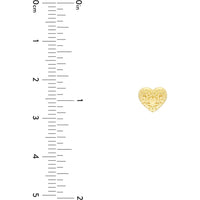 Olas d'Oro - 14K Yellow Gold Heart Pattern Stud Earrings - 1.13g Average Weight