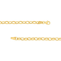 Olas d'Oro - 14K Yellow Gold Heart Puff Mariner with Hollow Oval Rolo Necklace  7.22g