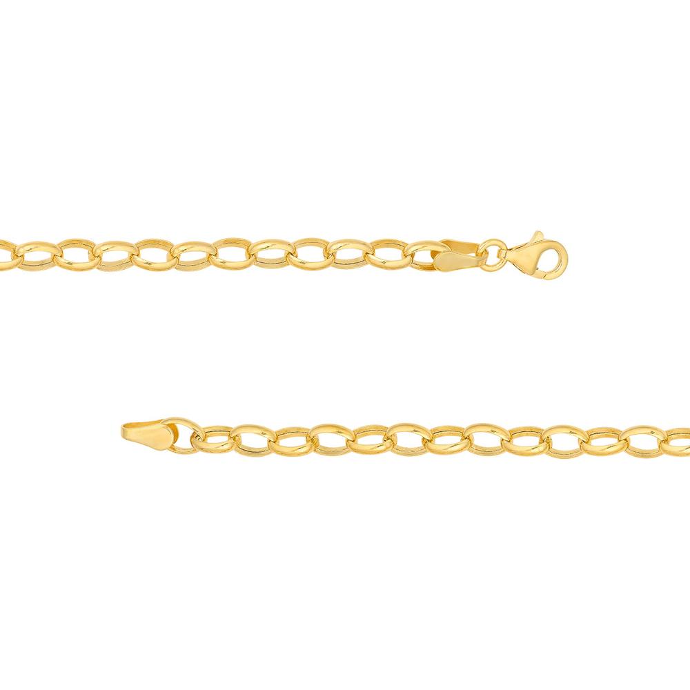 Olas d'Oro - 14K Yellow Gold Heart Puff Mariner with Hollow Oval Rolo Necklace  7.22g