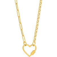 Olas d'Oro - 14K Yellow Gold Heart Shaped Twist Barrel Lock Clasp  2.80g