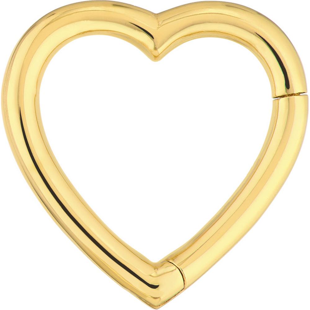 Olas d'Oro - 14K Yellow Gold Heart Snap Lock Pendant - 16.5mm x 16.2mm